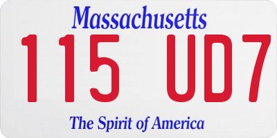 MA license plate 115UD7