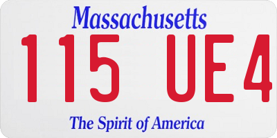 MA license plate 115UE4