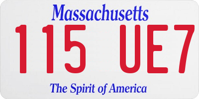 MA license plate 115UE7
