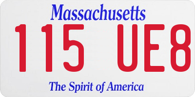 MA license plate 115UE8