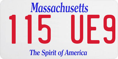 MA license plate 115UE9