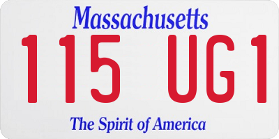 MA license plate 115UG1