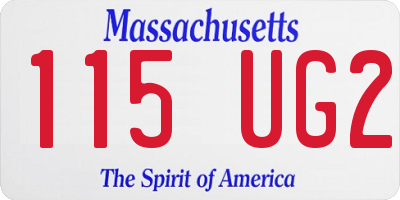 MA license plate 115UG2
