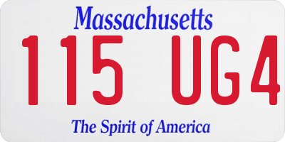 MA license plate 115UG4