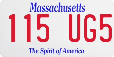 MA license plate 115UG5