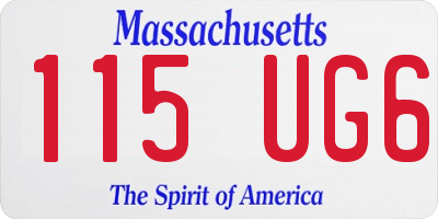 MA license plate 115UG6