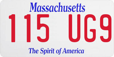 MA license plate 115UG9