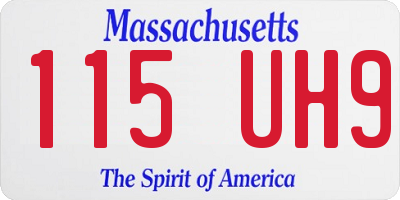 MA license plate 115UH9