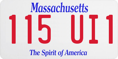 MA license plate 115UI1