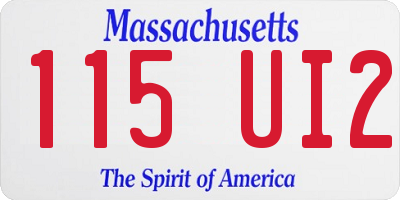 MA license plate 115UI2