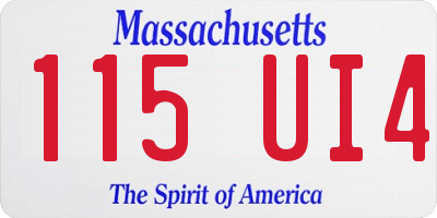 MA license plate 115UI4