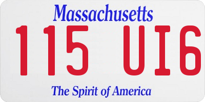 MA license plate 115UI6