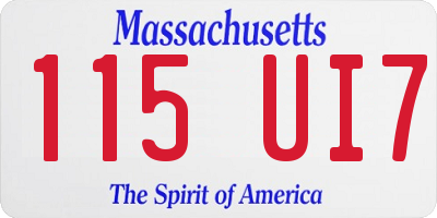 MA license plate 115UI7
