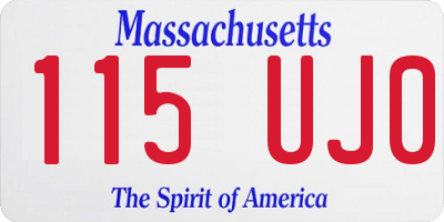 MA license plate 115UJ0