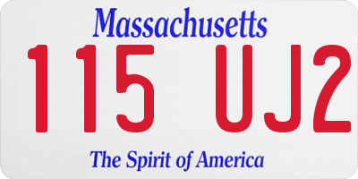 MA license plate 115UJ2