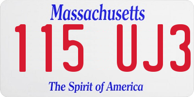 MA license plate 115UJ3
