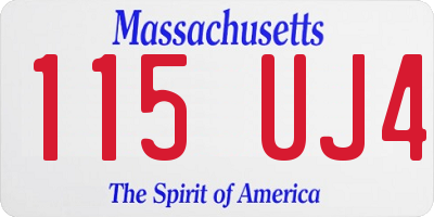 MA license plate 115UJ4