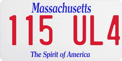 MA license plate 115UL4