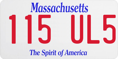MA license plate 115UL5