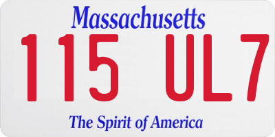 MA license plate 115UL7