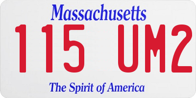 MA license plate 115UM2