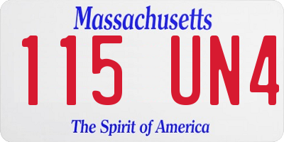 MA license plate 115UN4