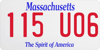 MA license plate 115UO6