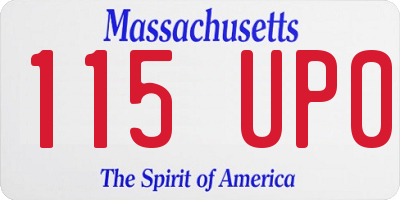 MA license plate 115UP0