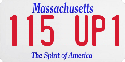 MA license plate 115UP1