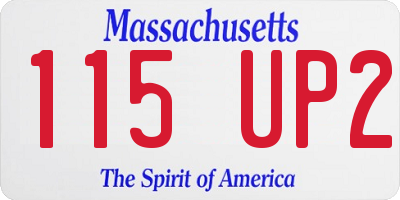 MA license plate 115UP2