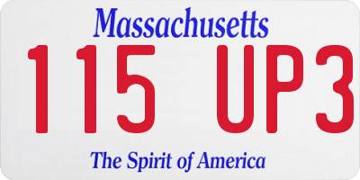 MA license plate 115UP3
