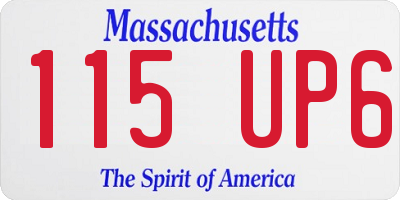 MA license plate 115UP6