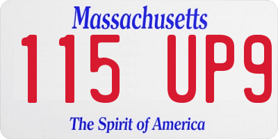 MA license plate 115UP9