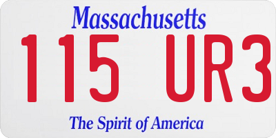 MA license plate 115UR3