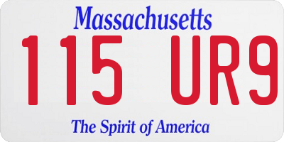MA license plate 115UR9