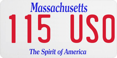 MA license plate 115US0