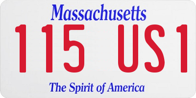 MA license plate 115US1