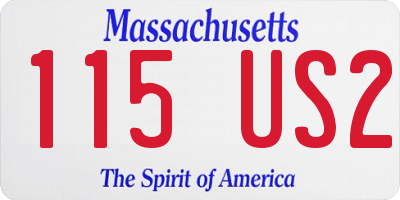 MA license plate 115US2