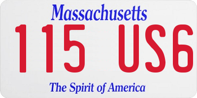 MA license plate 115US6