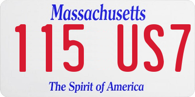 MA license plate 115US7