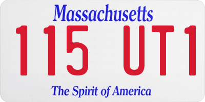 MA license plate 115UT1