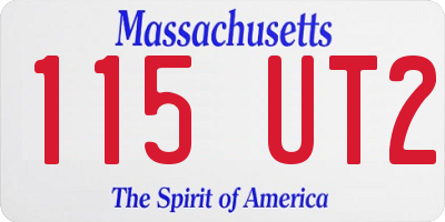 MA license plate 115UT2