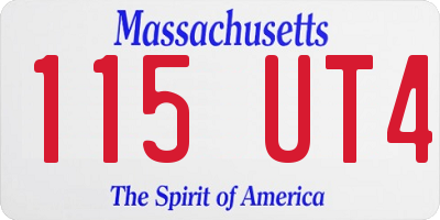 MA license plate 115UT4