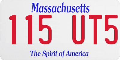 MA license plate 115UT5