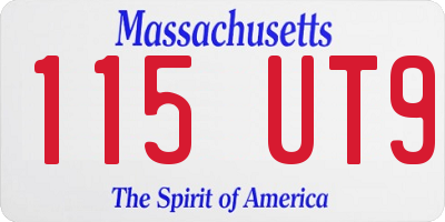 MA license plate 115UT9