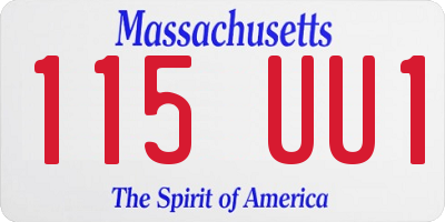 MA license plate 115UU1