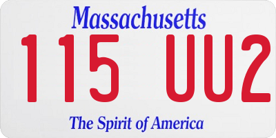 MA license plate 115UU2
