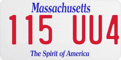 MA license plate 115UU4