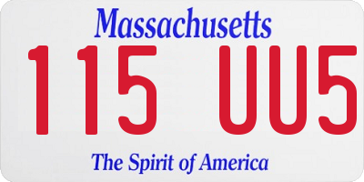 MA license plate 115UU5