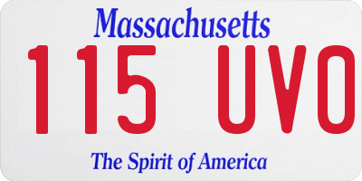 MA license plate 115UV0